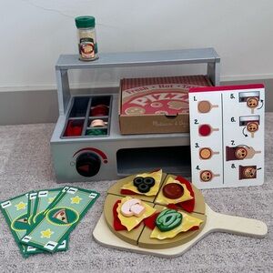Melissa & Doug Top & Bake Pizza Counter - Wooden Play Food